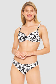 Frontalbild von Bikini im Animalprint Leo Schwarz-Weiß