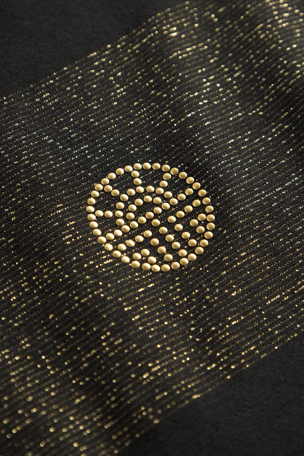 Detailbild 2 von Strandkleid Kurzarm im Ringeldruck mit Schimmer-Effekt Schwarz-Gold