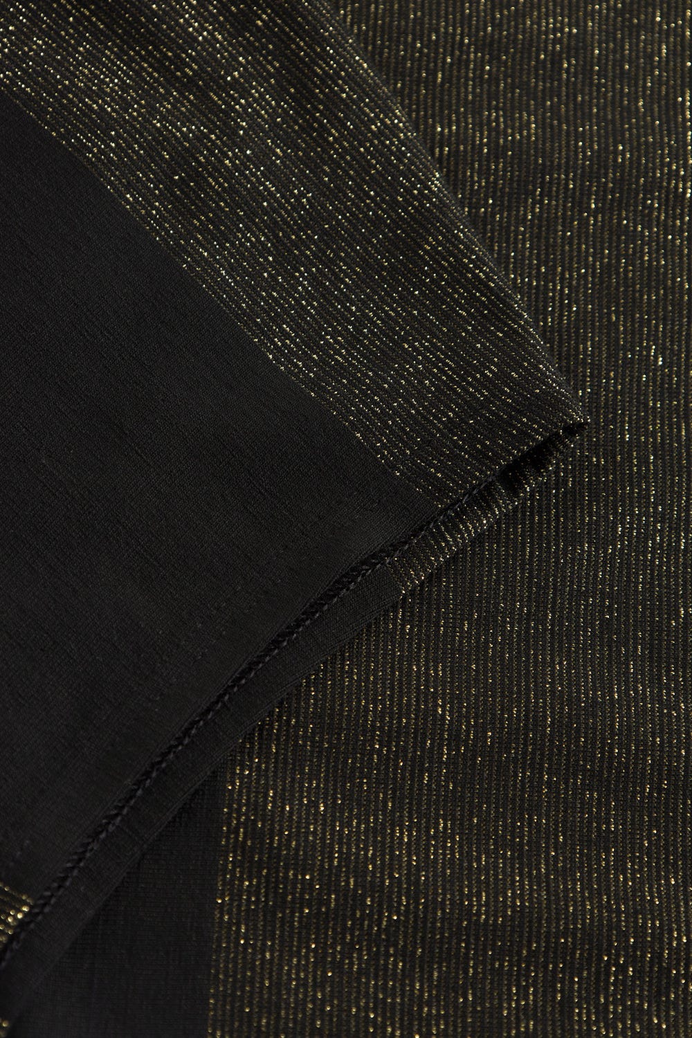 Detailbild 3 von Strandkleid Kurzarm im Ringeldruck mit Schimmer-Effekt Schwarz-Gold