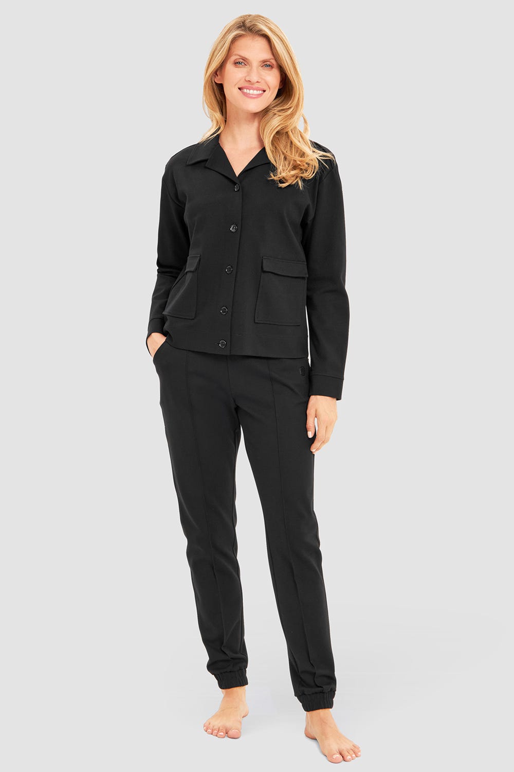 Detailbild 1 von Lange Hose mit sportiven Abnäher Schwarz 