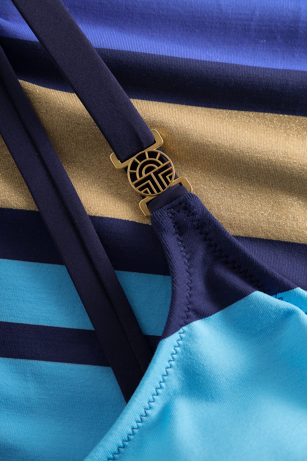 Detailbild 3 von Badeanzug im Streifendruck Meeresfarben