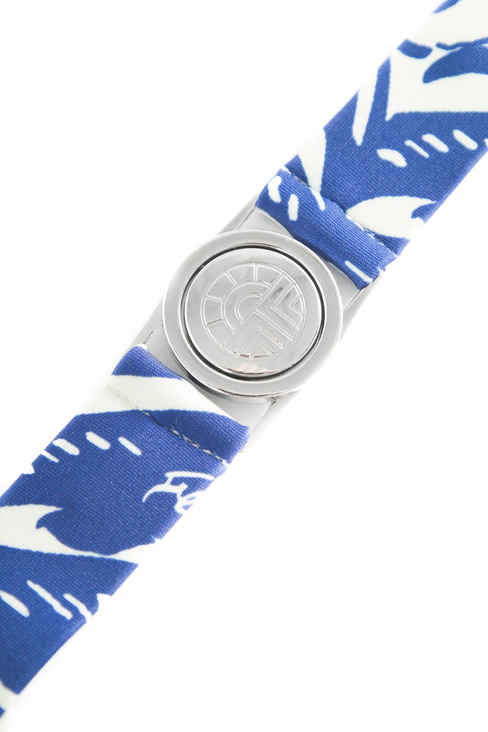 Detailbild 3 von Badeanzug im Blumendruck minimalistisch Blau-Weiß