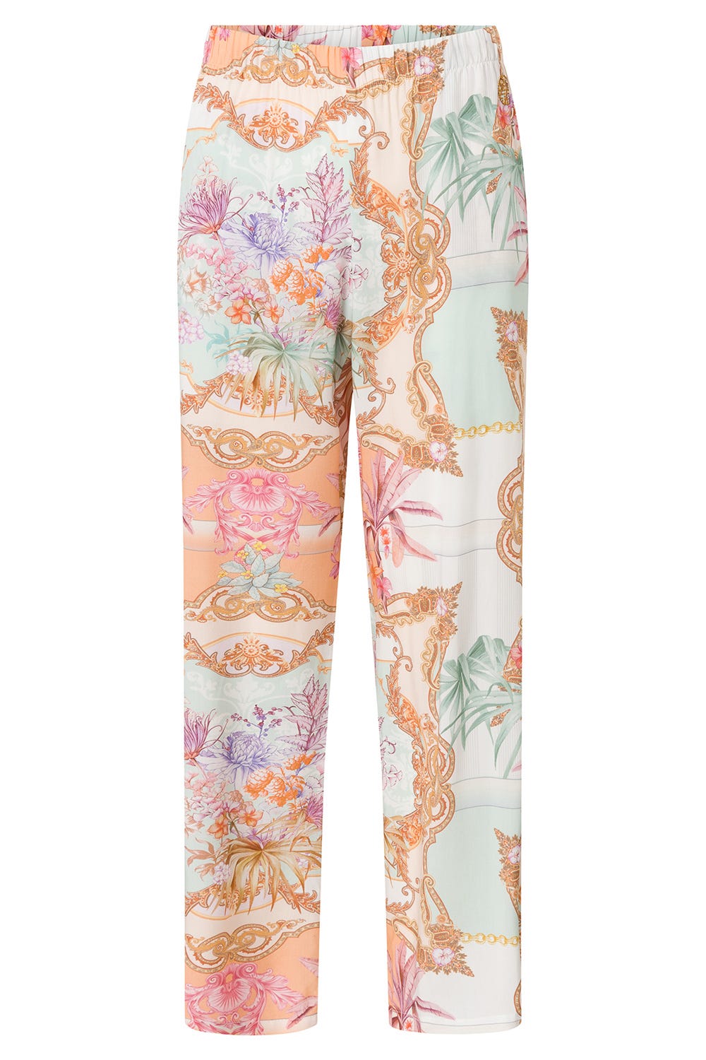 Hollowbild von Strandhose im Ornament-Druck Unterwasserwelt Webware 100% Viskose