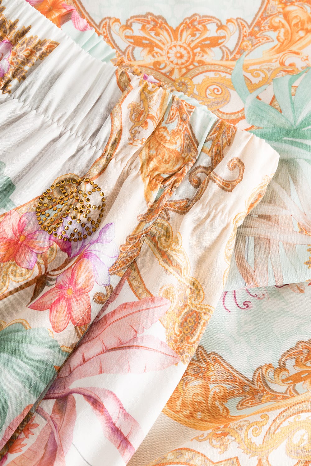 Detailbild 2 von Strandhose im Ornament-Druck Unterwasserwelt Webware 100% Viskose