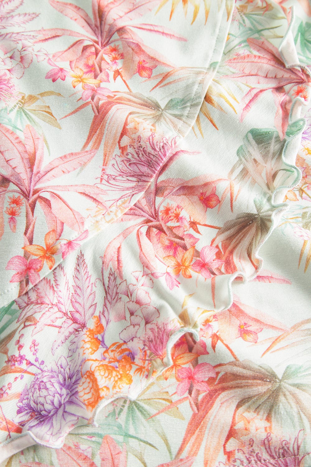 Detailbild 2 von Strandkleid Kurzarm im exotischen Palmen-Druck Viskose/Elasthan