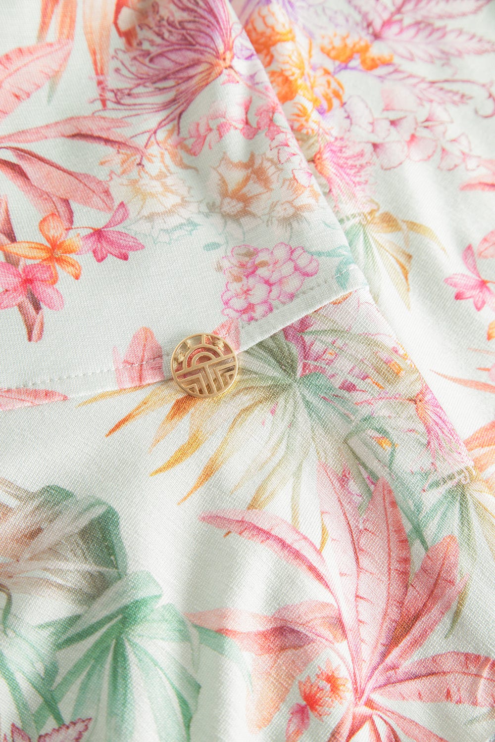 Detailbild 3 von Strandkleid Kurzarm im exotischen Palmen-Druck Viskose/Elasthan