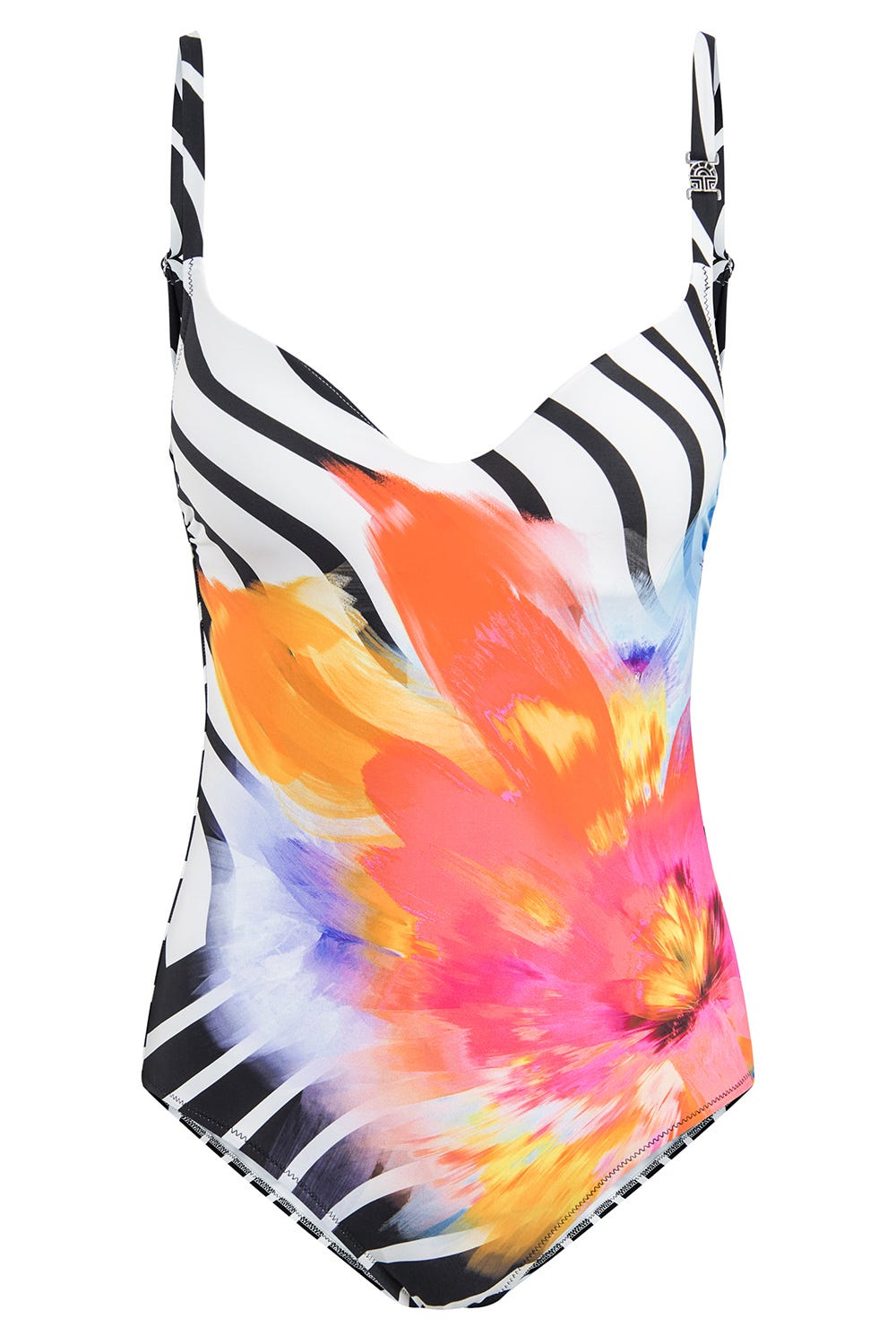 Hollowbild von Badeanzug im Grafik-Blüten-Print