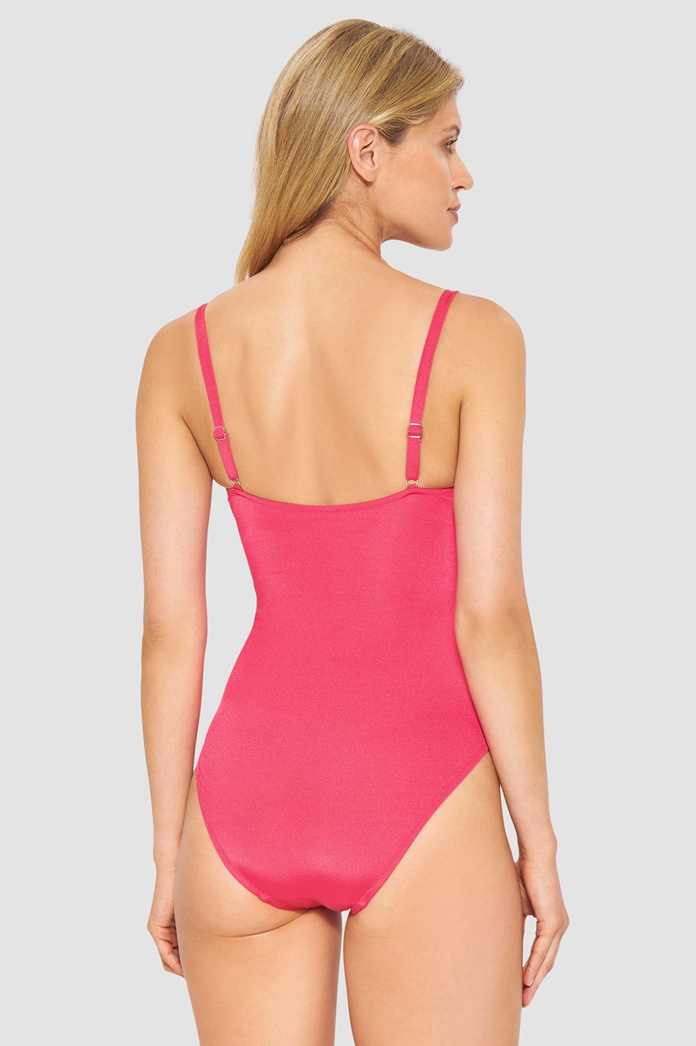 Rückansicht von Schwimmer in Schimmer-Optik Pink 