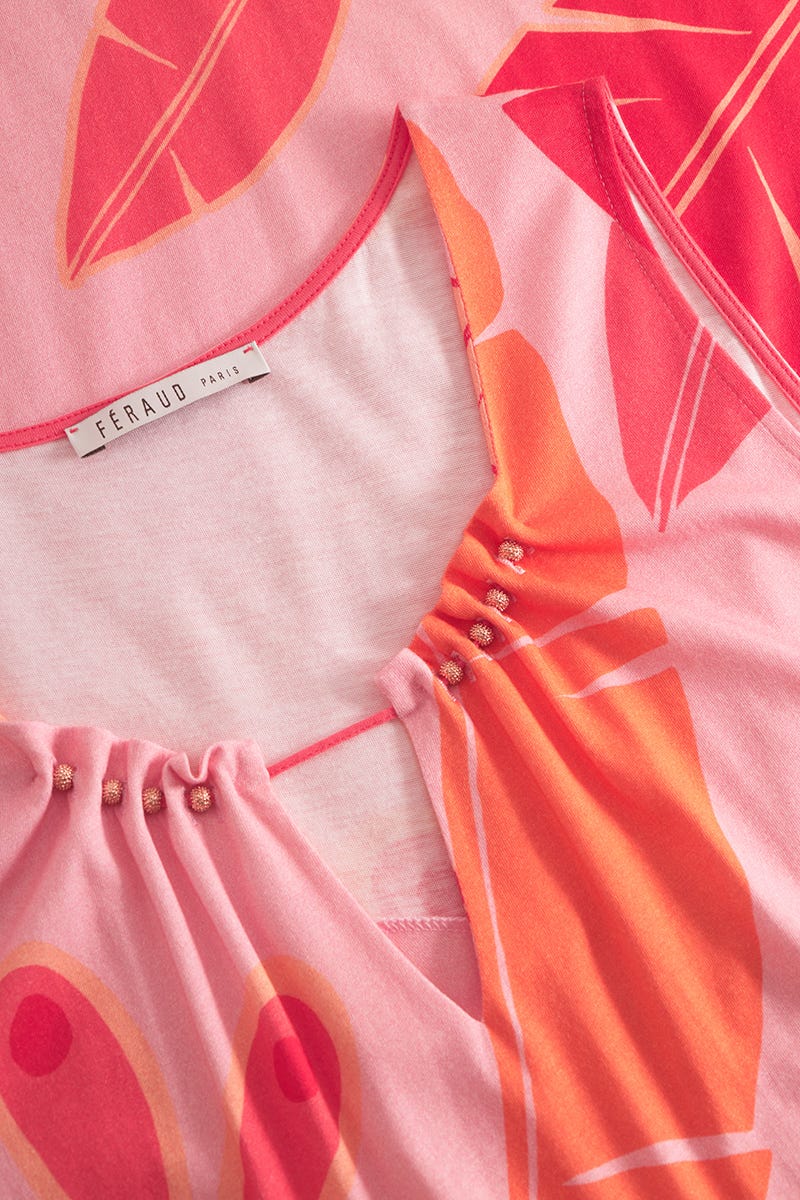 Detailbild 1 von Nachtkleid Ärmellos im Blumenprint mit Perlendetail Baumwolle/Modal