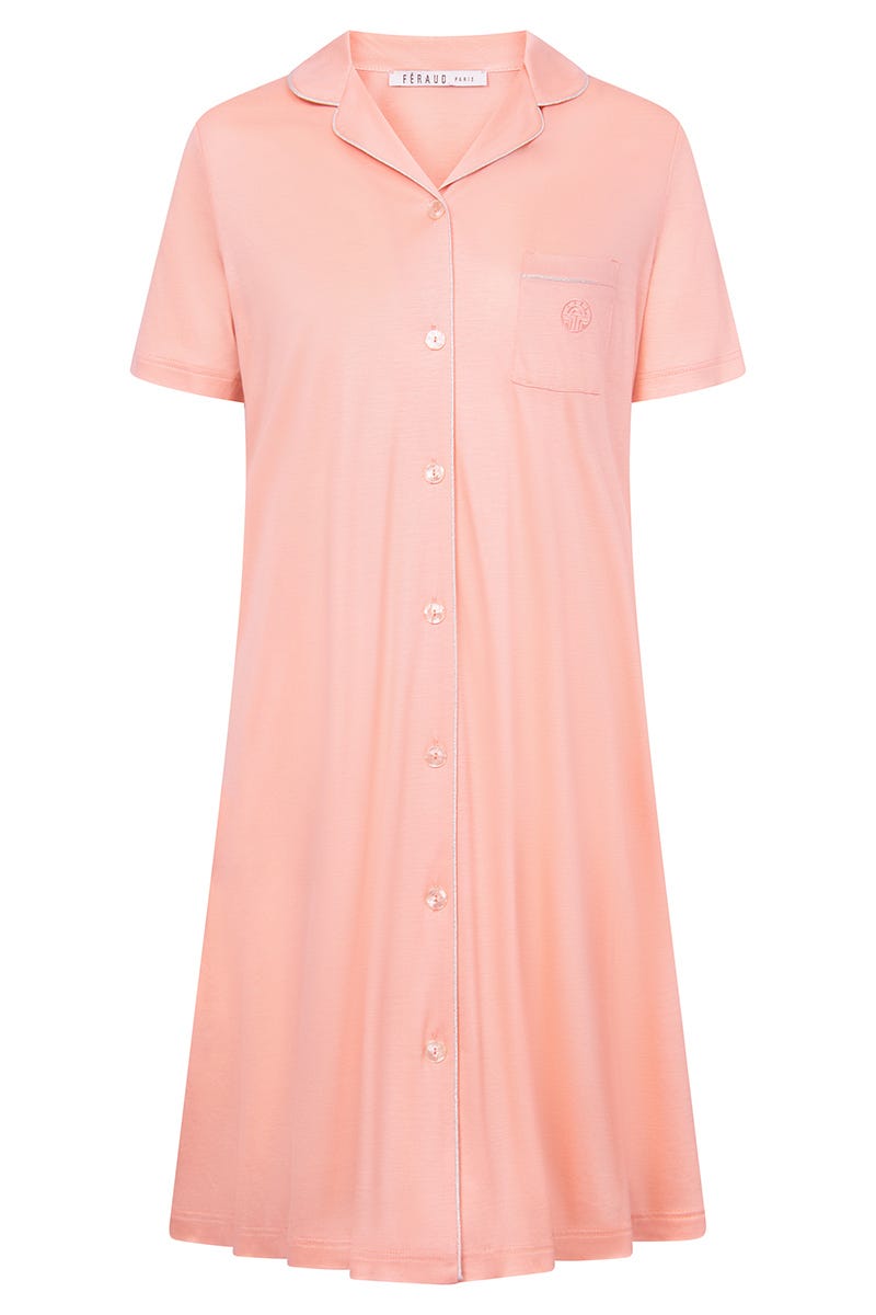 Hollowbild von Nachthemd in Pastell-Orange 100% Micromodal