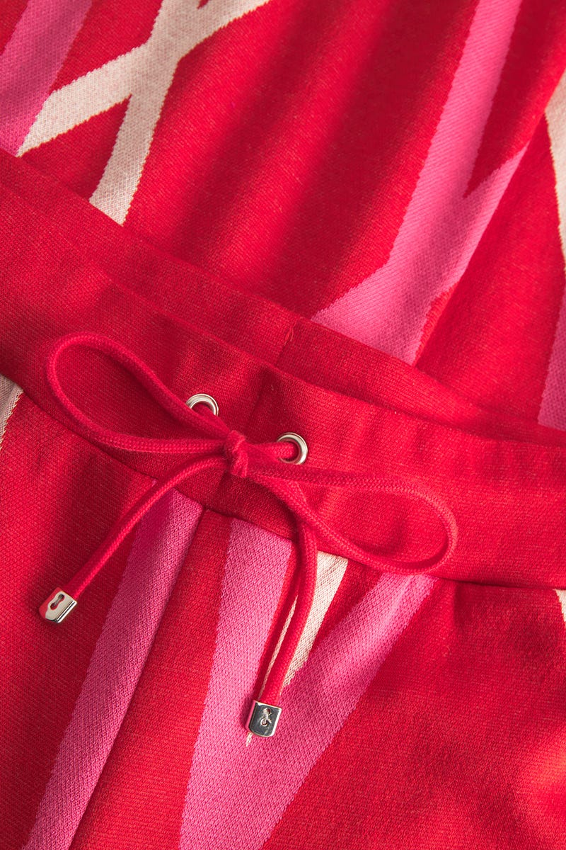 Detailbild 2 von Loungehose aus sommerlichem Strick im Grafikdruck Materialmix