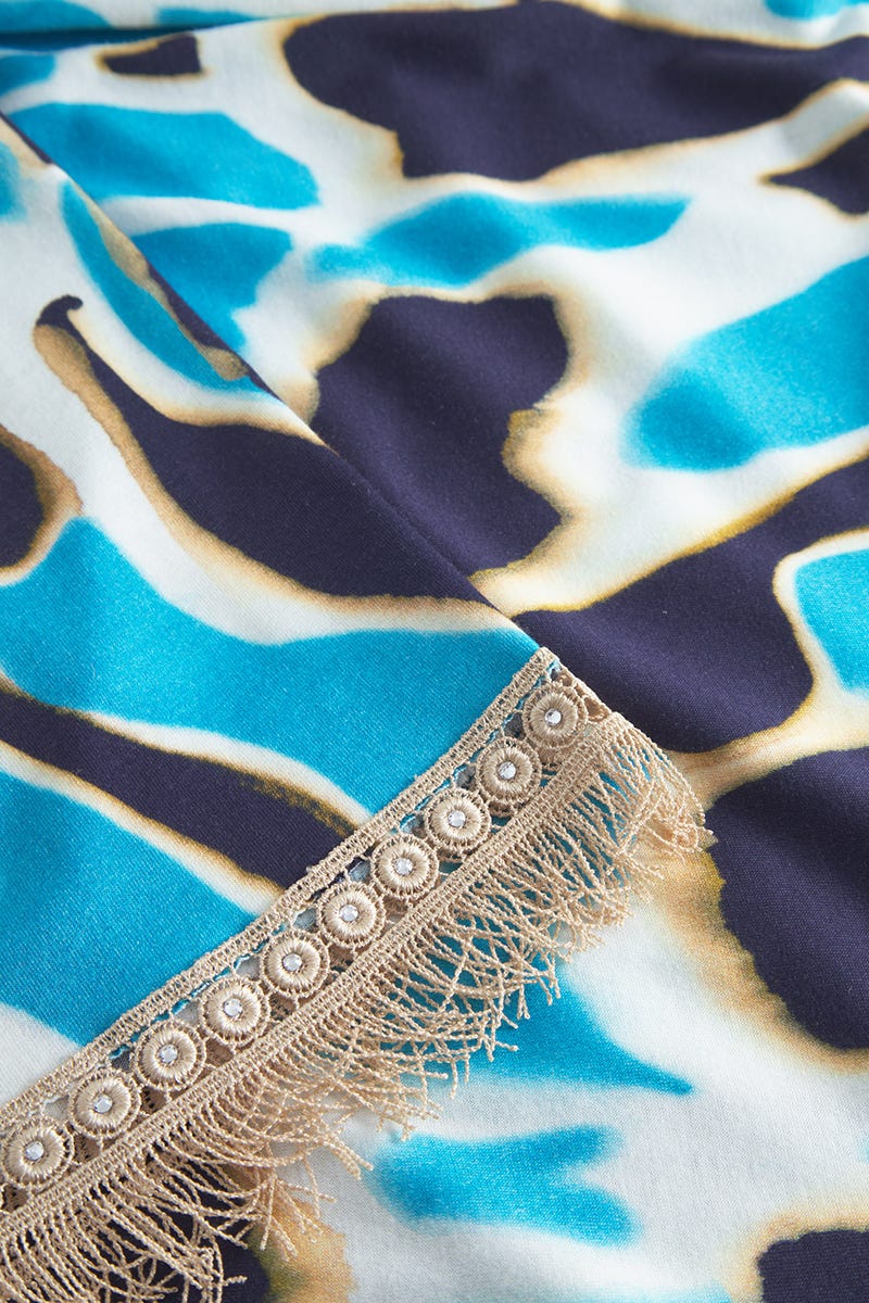 Detailbild 3 von Nachthemd im eleganten Leo-Druck mit Fransen-Details Baumwolle/Modal