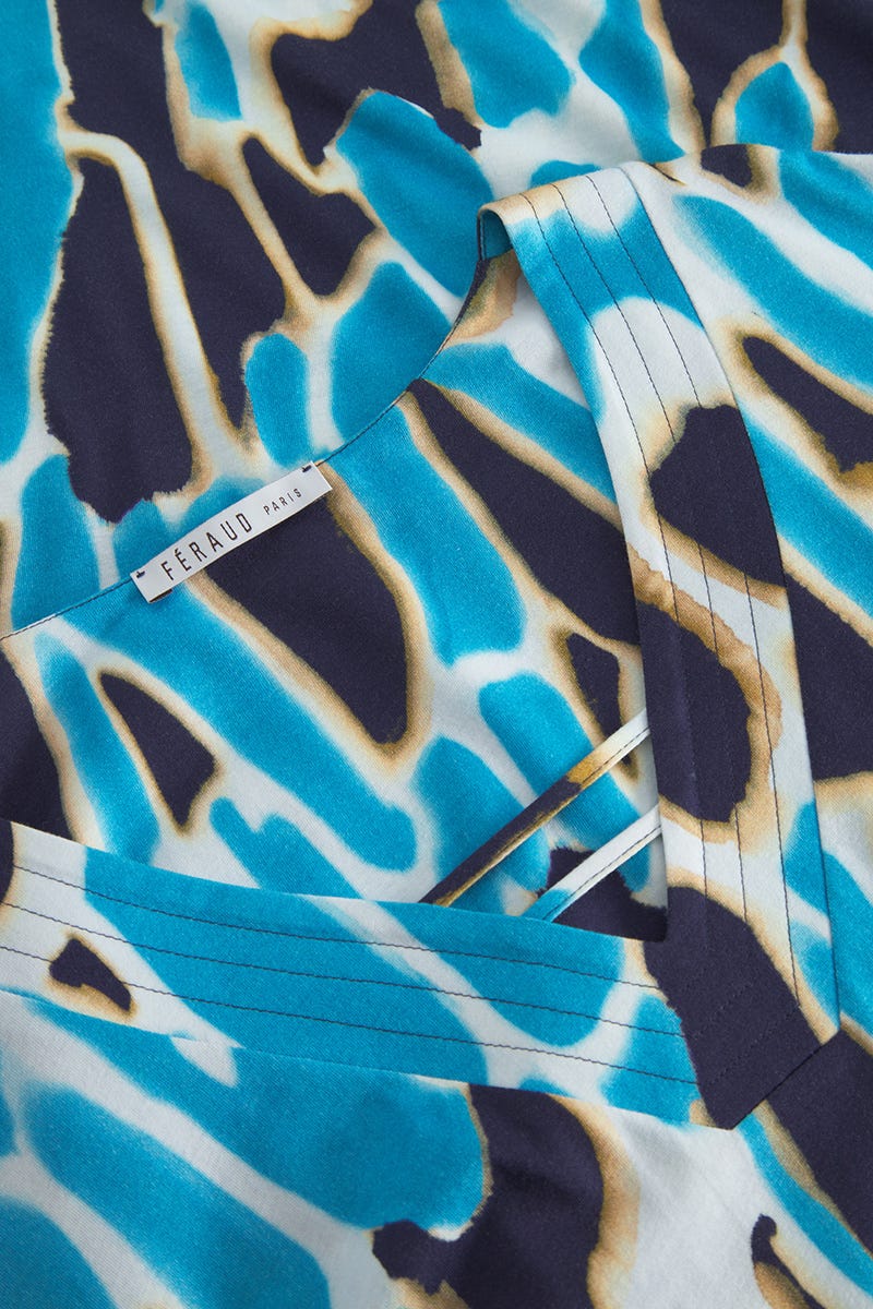 Detailbild 1 von Nachthemd im eleganten Leo-Druck mit Fransen-Details Maxi-Länge Baumwolle/Modal