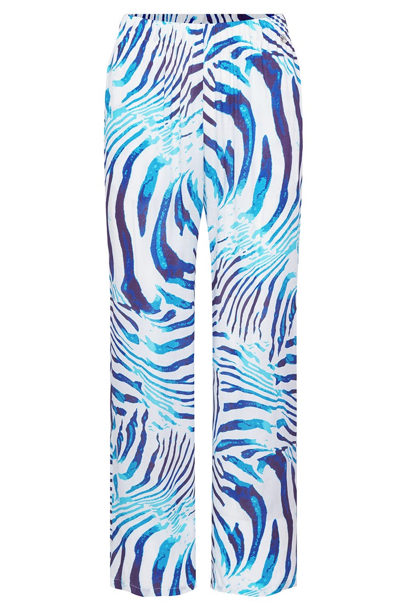 Hollowbild von Pyjamahose im modernen Zebra-Druck 100% Viskose