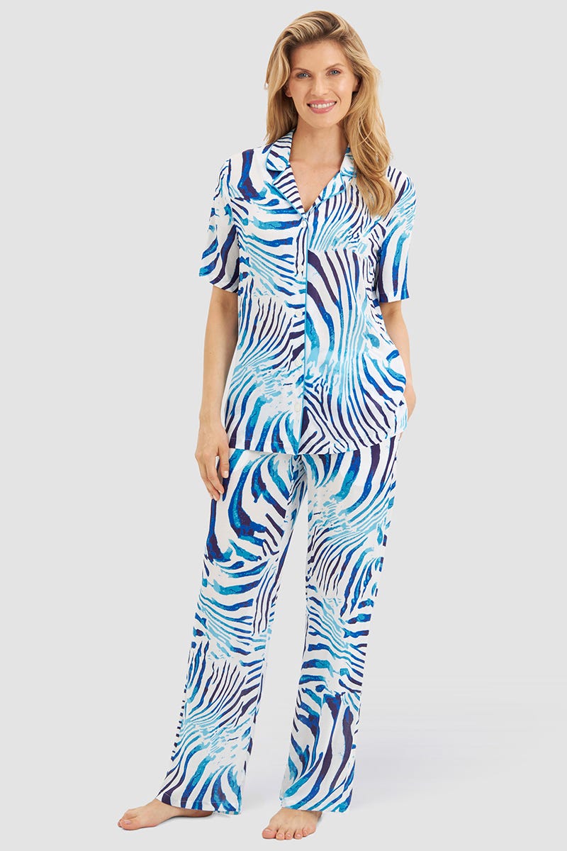 Detailbild 1 von Pyjamahose im modernen Zebra-Druck 100% Viskose