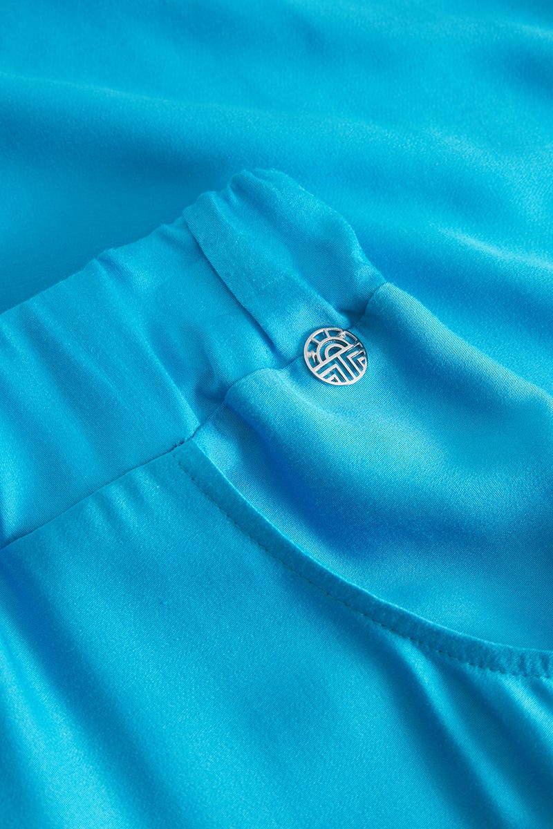 Detailbild 2 von 7/8-Hose aus Satin Türkis 100% Viskose