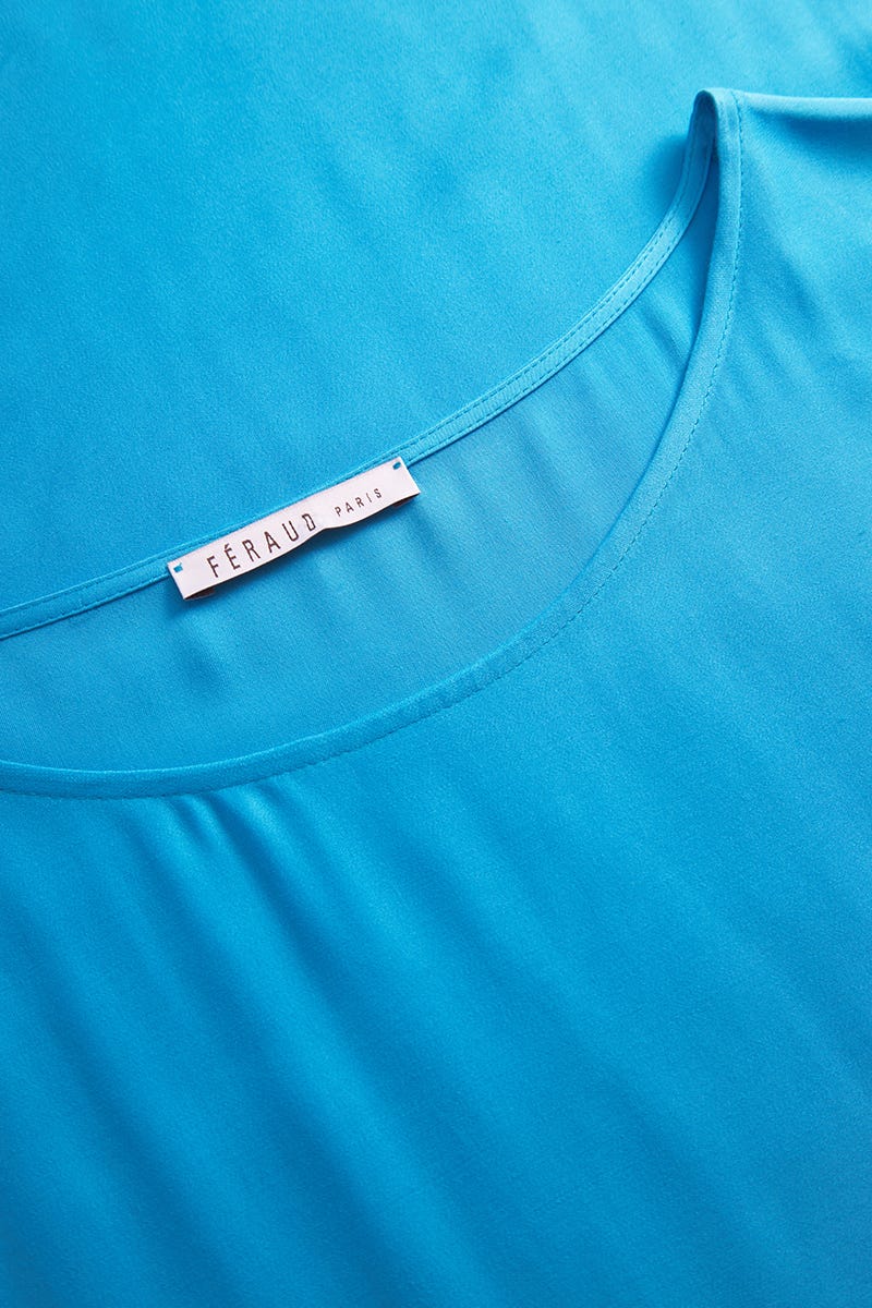 Detailbild 1 von Nachthemd mit Taschen-Detail aus Satin Türkis 100% Viskose