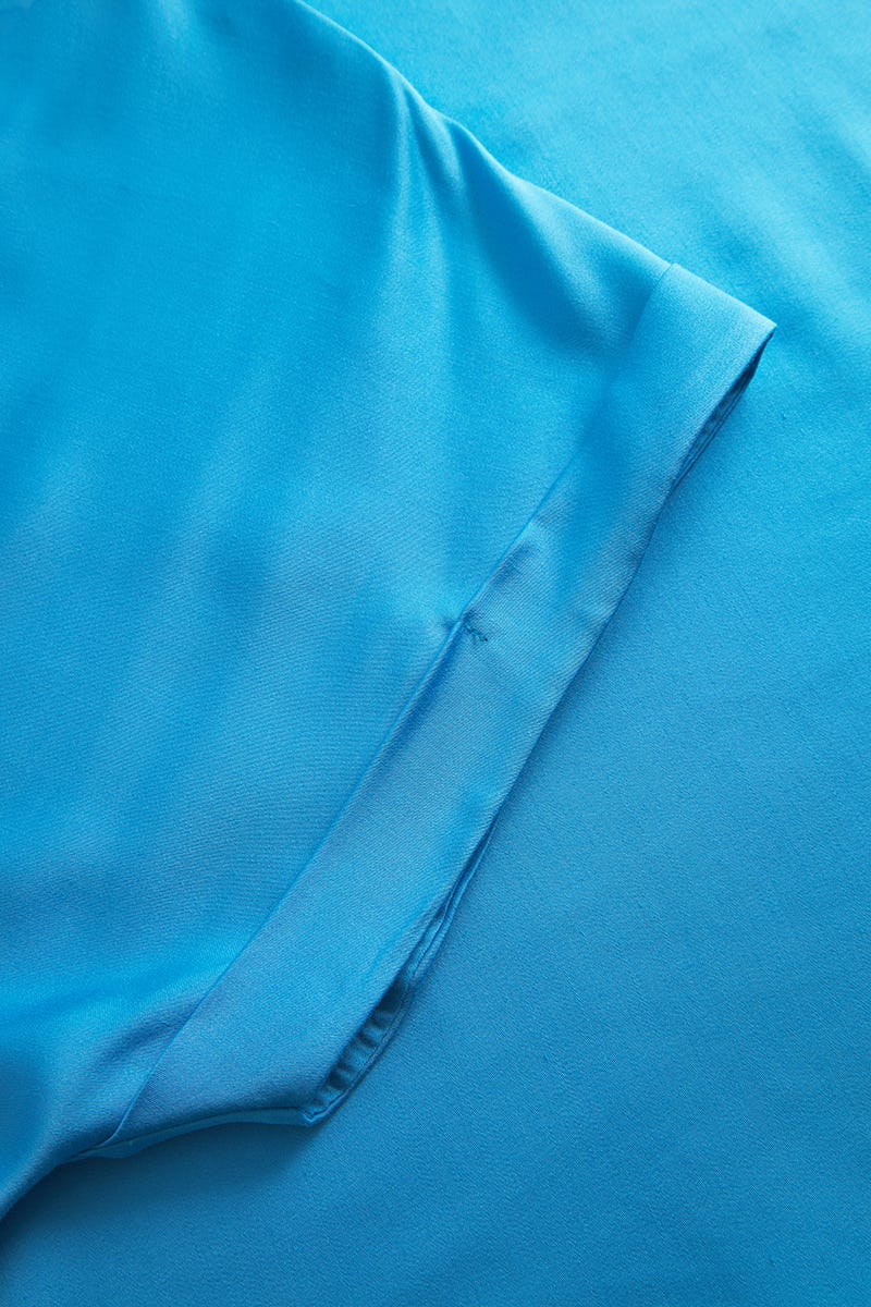 Detailbild 3 von Nachthemd mit Taschen-Detail aus Satin Türkis 100% Viskose