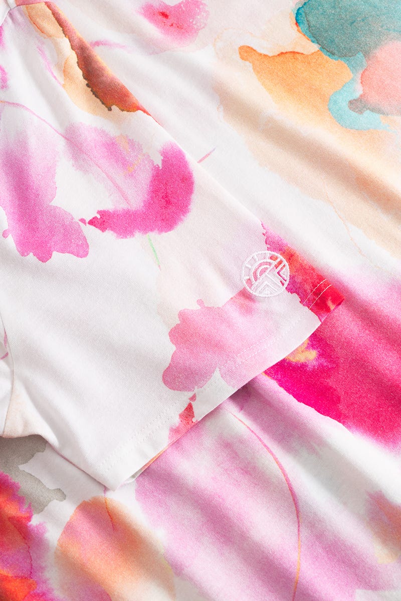 Detailbild 2 von Nachthemd Kurzarm im Batik-Blumendruck Baumwolle/Modal