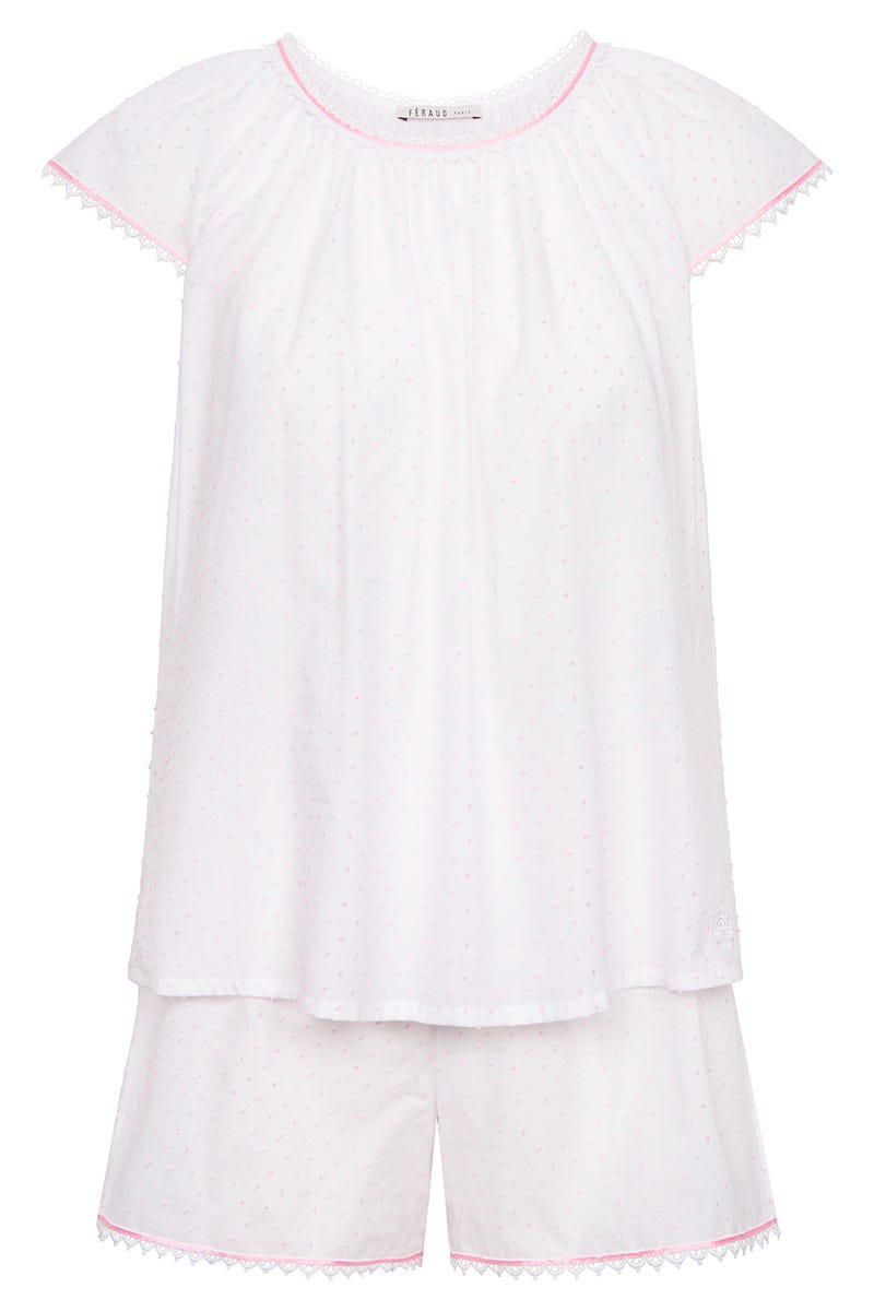 Hollowbild von Pyjama kurz aus luftigem Plumetis-Stoff Baumwolle/Polyester