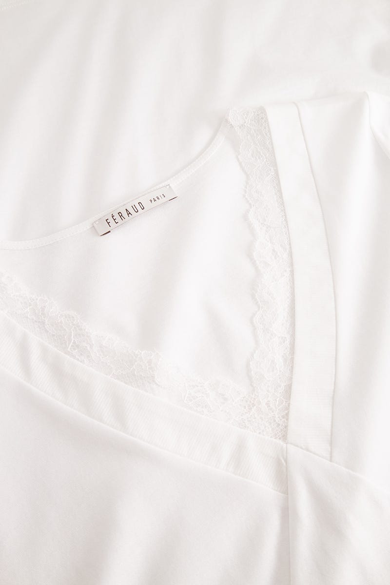 Detailbild 1 von Nachthemd Kurzarm mit eleganten Spitzendetails 100% Baumwolle