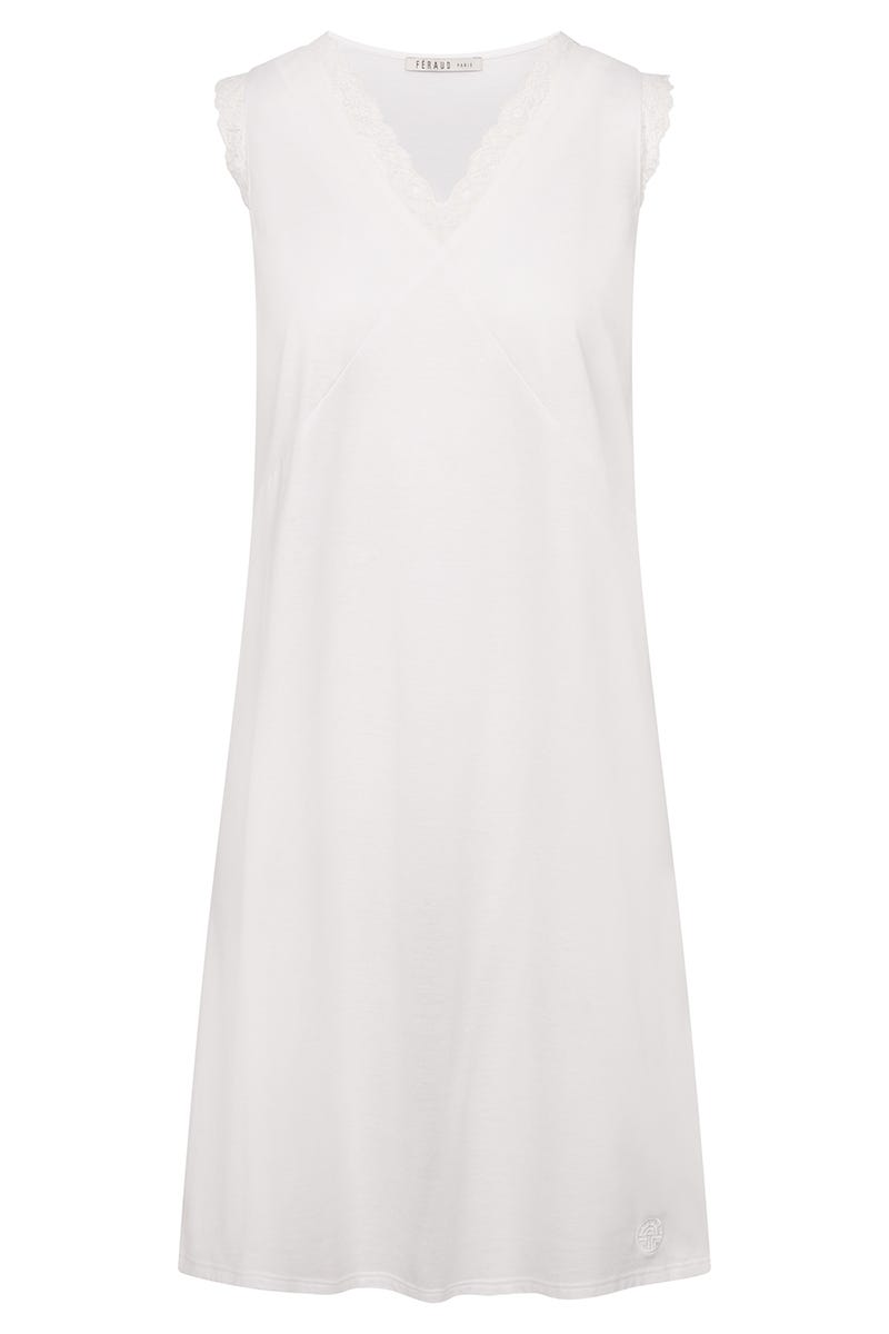 Hollowbild von Nachthemd Ärmellos mit eleganten Spitzendetails 100% Baumwolle