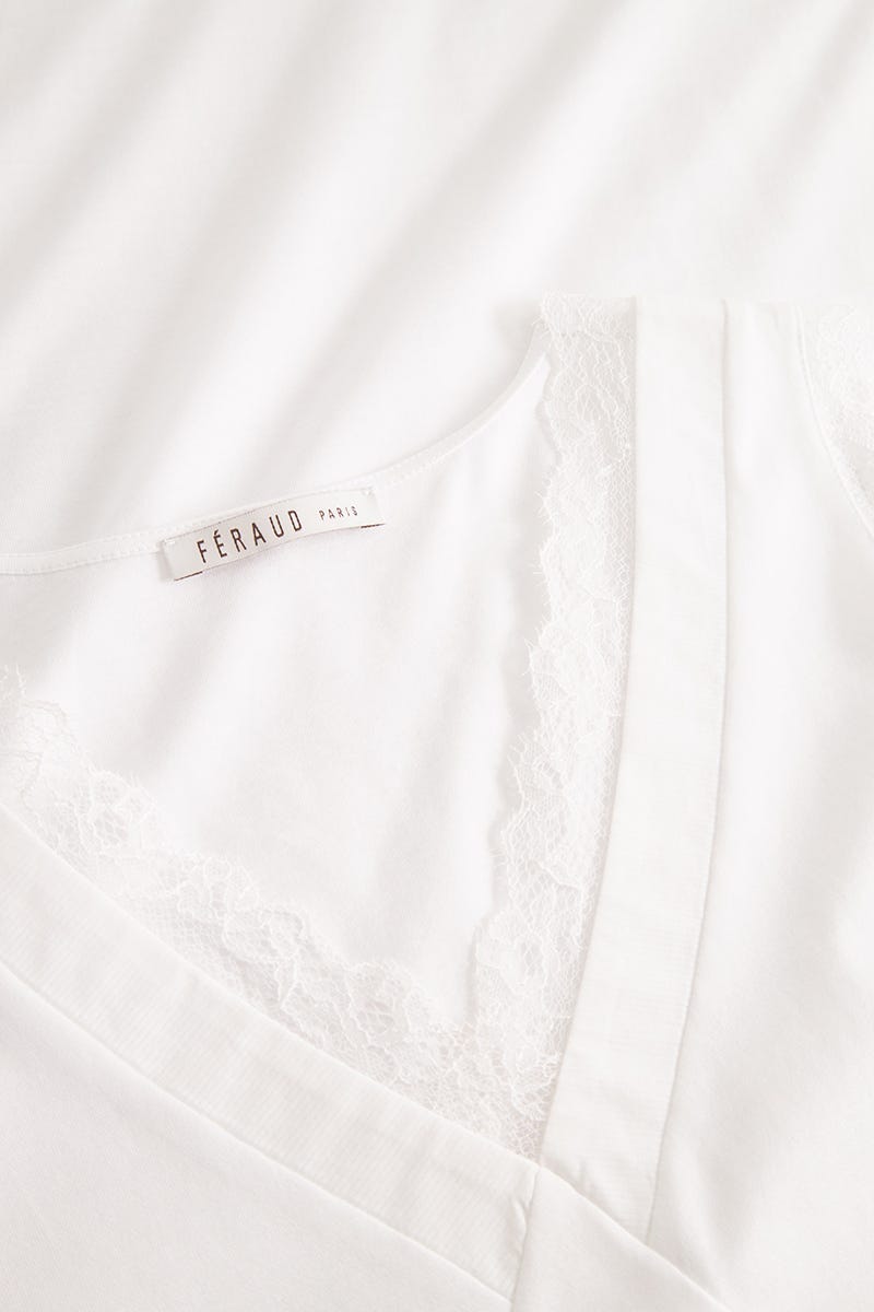 Detailbild 1 von Nachthemd Ärmellos mit eleganten Spitzendetails 100% Baumwolle