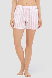 Frontalbild von Shorts im Streifendruck Webqualität 100% Baumwolle