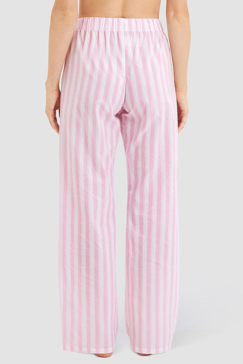 Rückansicht von Pyjamahose im Streifendruck Webqualität 100% Baumwolle