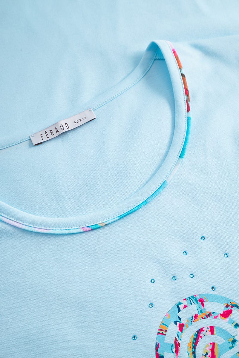 Detailbild 1 von Nachthemd mit farbenfrohen Logo-Motiv 100% Baumwolle