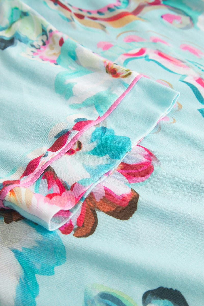 Detailbild 2 von Pyjama im Paisley-Druck Türkis Baumwolle/Modal