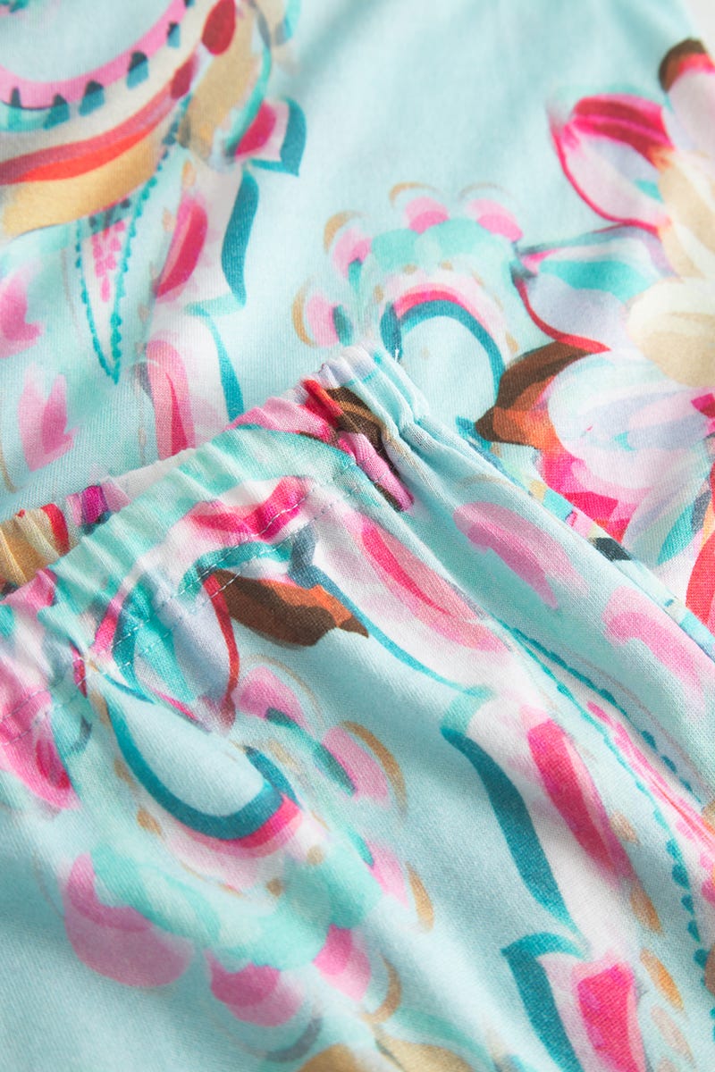 Detailbild 3 von Pyjama im Paisley-Druck Türkis Baumwolle/Modal