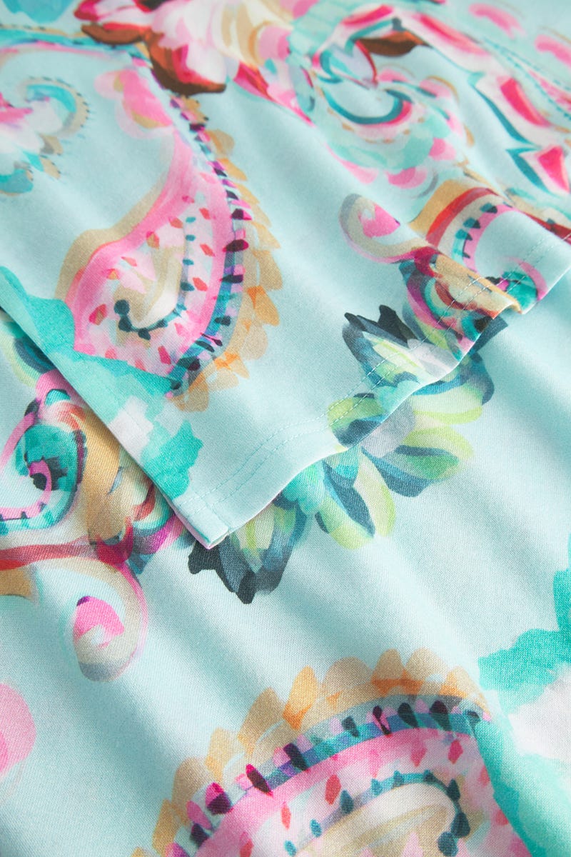 Detailbild 2 von Nachthemd im Paisley-Druck Türkis Baumwolle/Modal