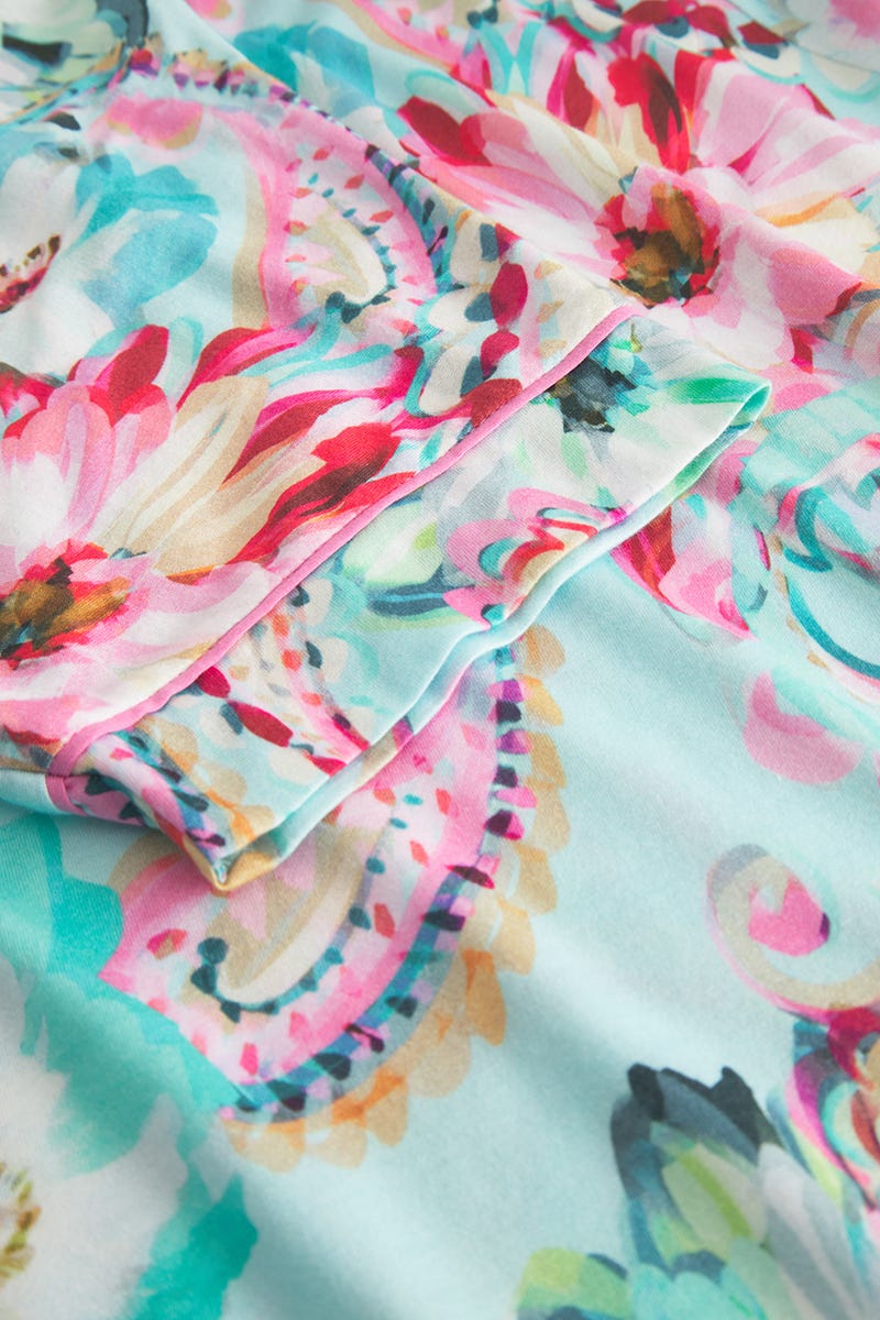 Detailbild 3 von Nachthemd im Paisley-Druck Türkis Baumwolle/Modal