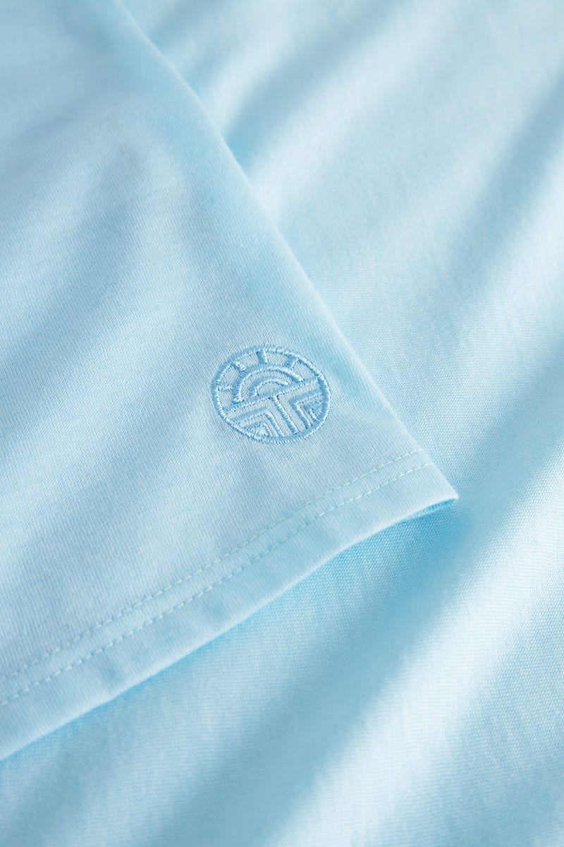 Detailbild 2 von Pyjama mit romantischen Spitzendetails Türkisblau Baumwolle/Modal