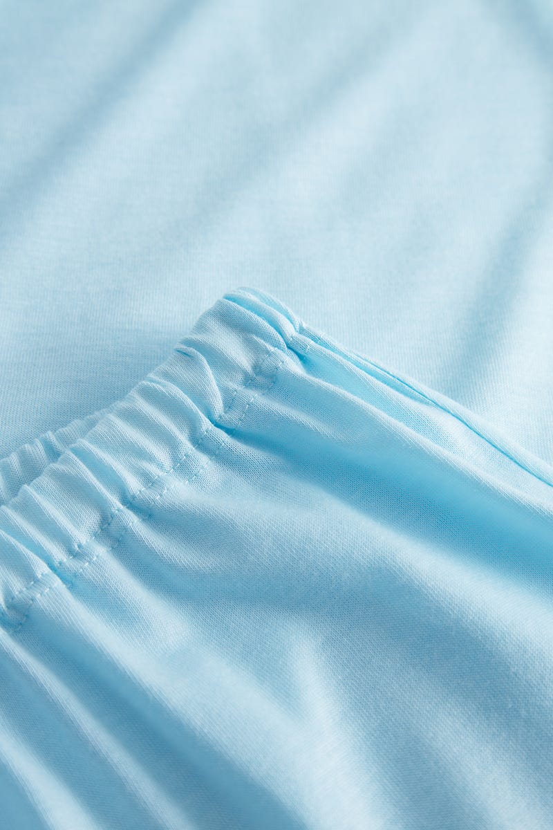 Detailbild 3 von Pyjama mit romantischen Spitzendetails Türkisblau Baumwolle/Modal