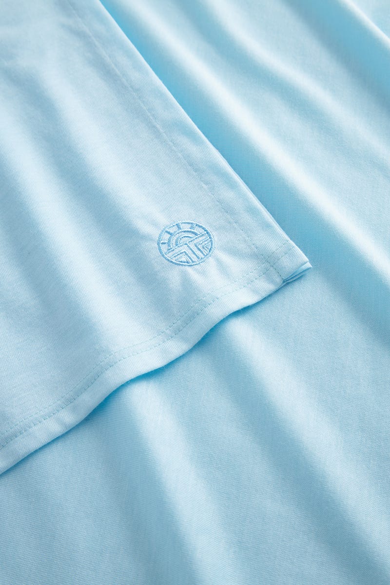 Detailbild 2 von Nachthemd mit romantischen Spitzendetails Türkisblau Maxi-Länge Baumwolle/Modal