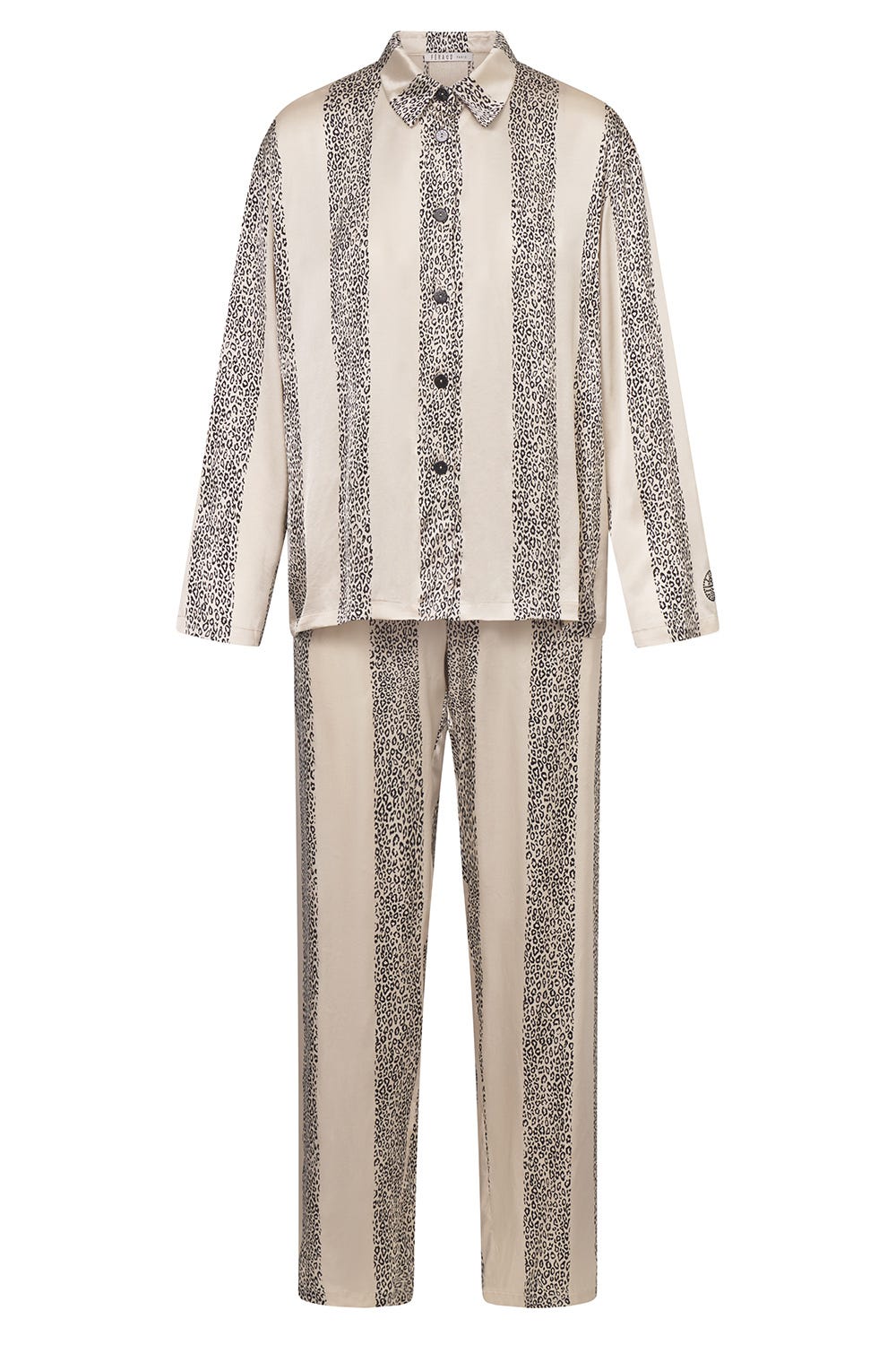 Hollowbild von Pyjama im Leo-Streifen-Druck 100% Viskose