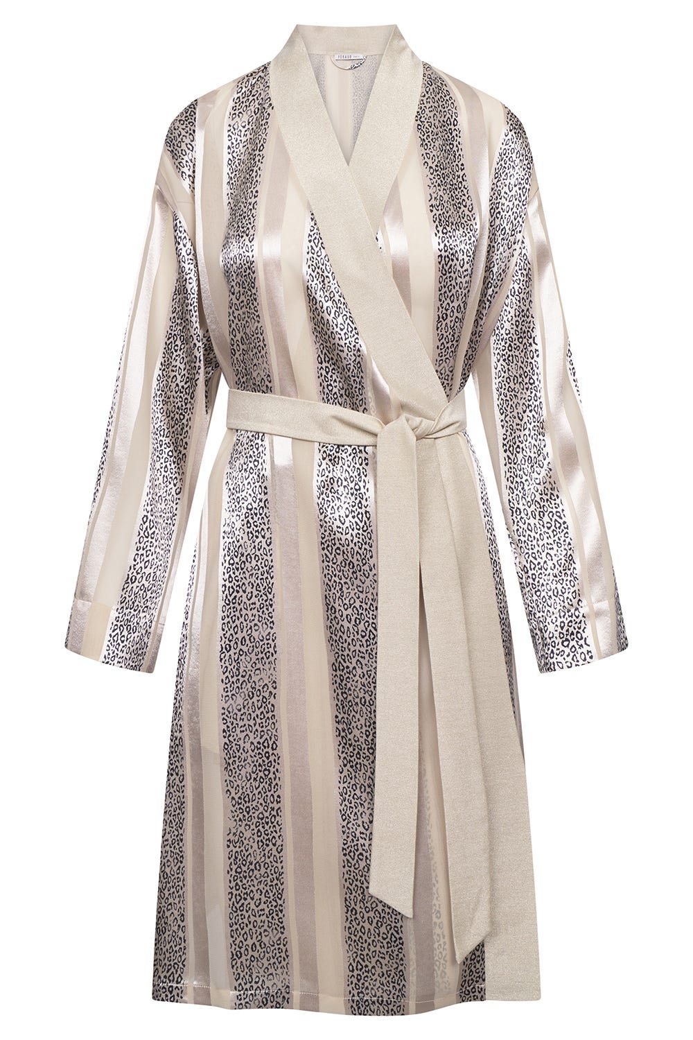 Hollowbild von Morgenmantel im Leo-Streifen-Druck 100% Viskose