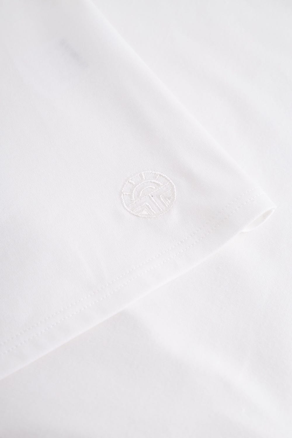 Detailbild 3 von Nachthemd mit Satinschleife dezent Kellerfalte 100% Baumwolle