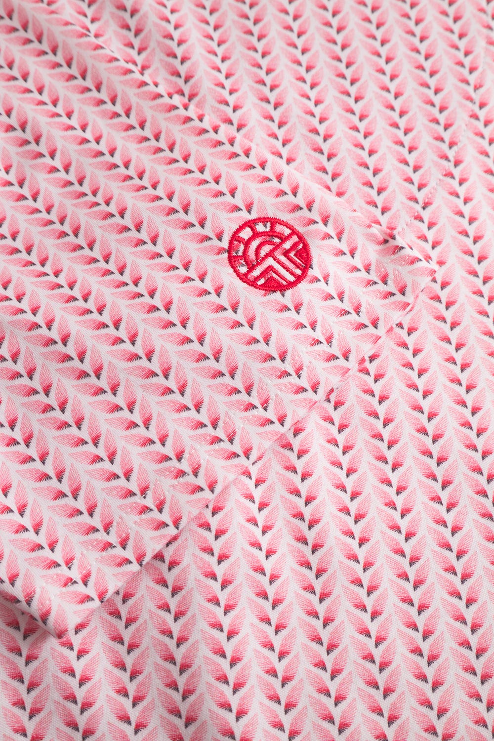 Detailbild 2 von Nachthemd Kurzarm mit Muster in Flecht-Optik in Rot 100% Baumwolle