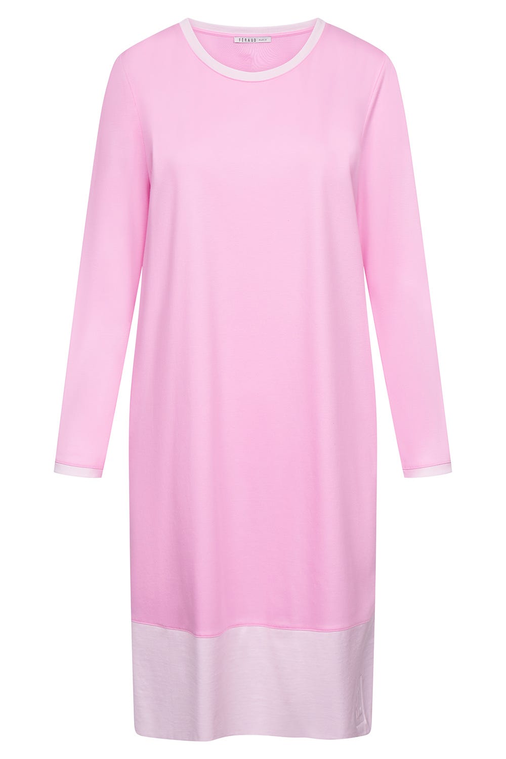 Hollowbild von Nachthemd mit Kontrast-Säumen und Prägelogo Baumwolle/Modal