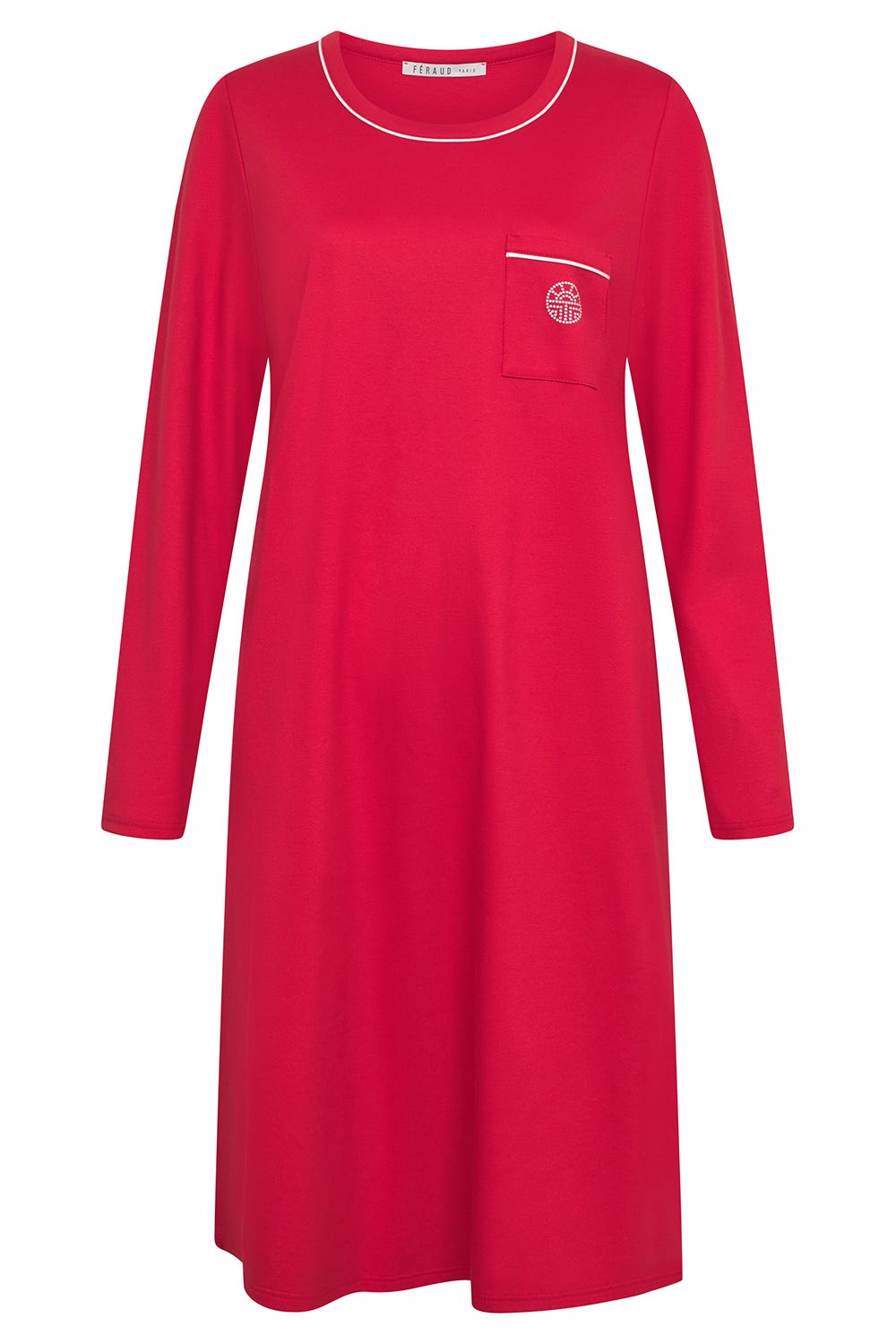 Hollowbild von Nachthemd mit Kontrastdetails in Rot 100% Baumwolle