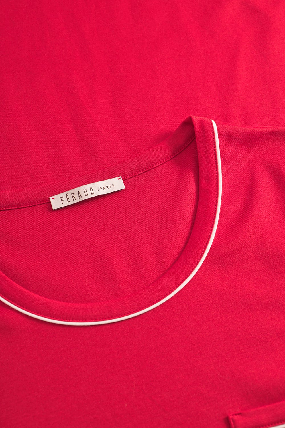 Detailbild 1 von Nachthemd mit Kontrastdetails in Rot 100% Baumwolle