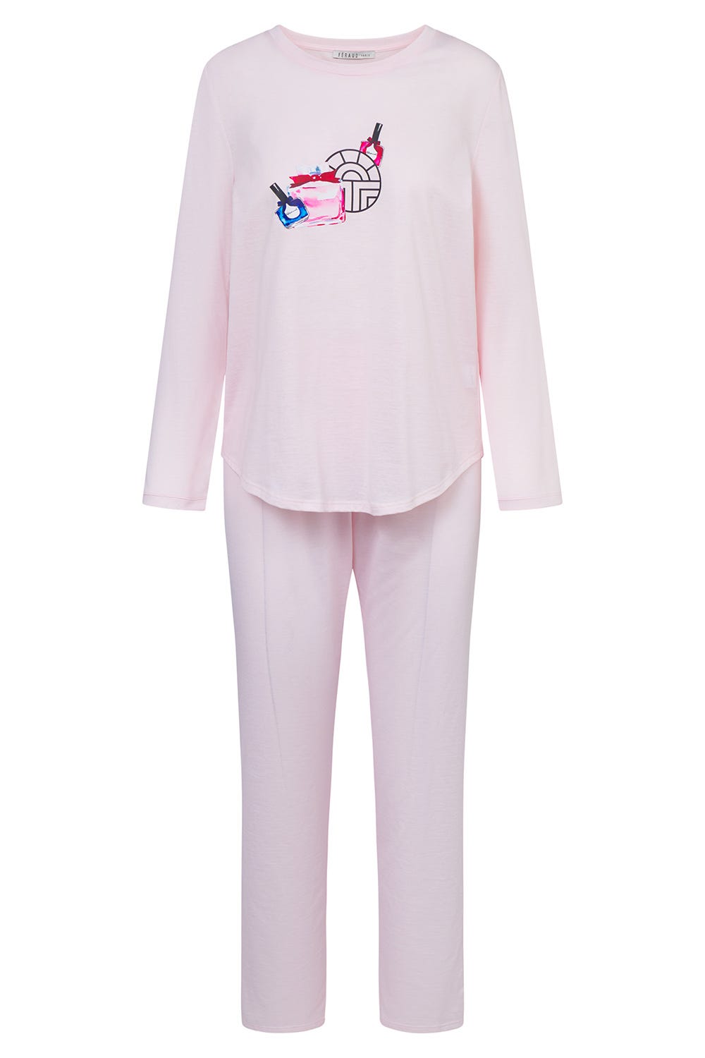 Hollowbild von Pyjama mit Parfümflacon-Motiv 100% Baumwolle