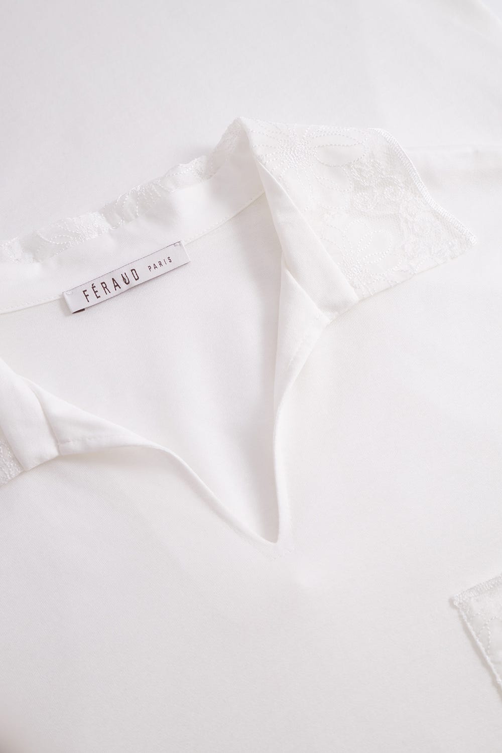 Detailbild 1 von Nachthemd Kurzarm mit Embroderie-Details elegant Midi 100% Baumwolle