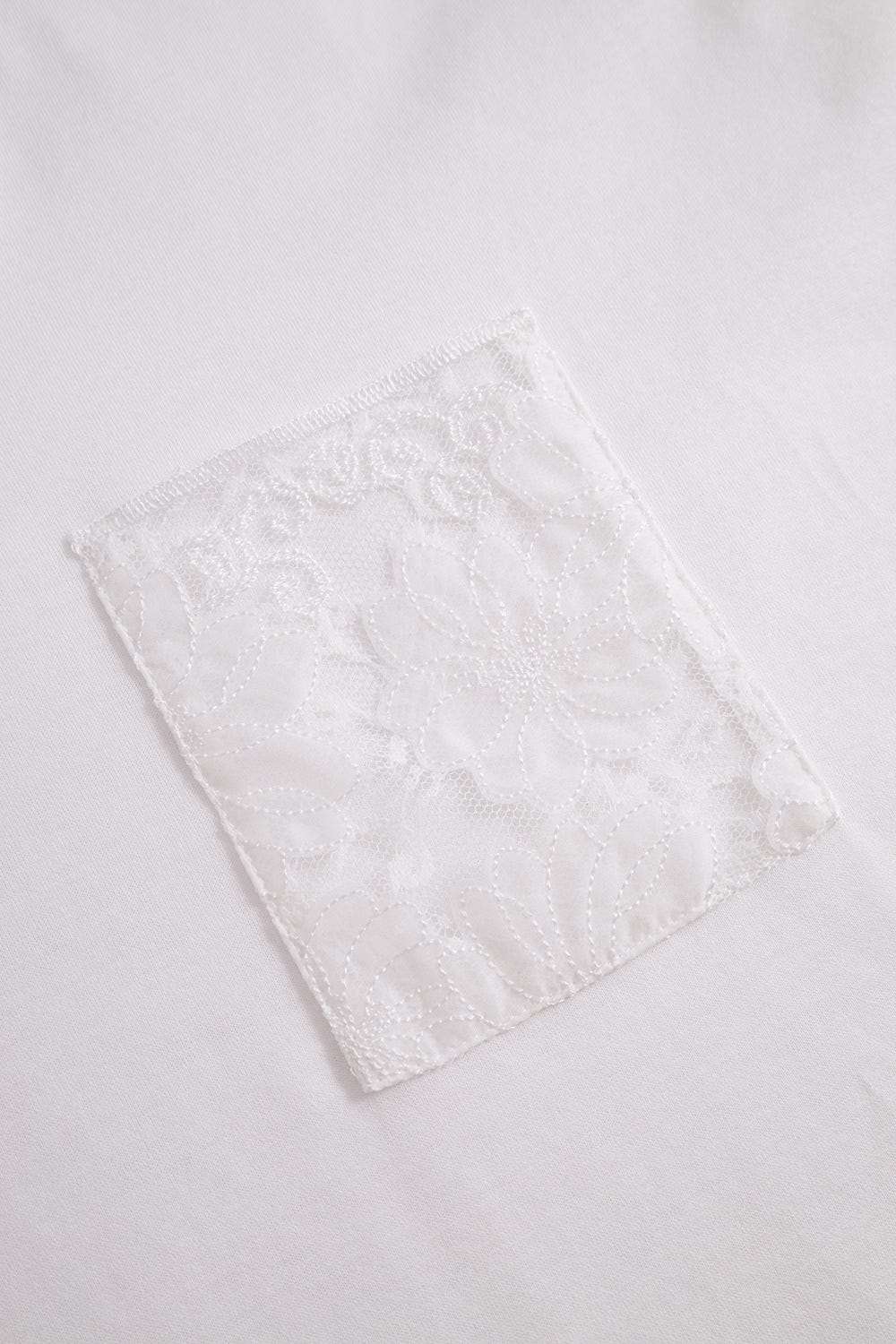 Detailbild 3 von Nachthemd Kurzarm mit Embroderie-Details elegant Midi 100% Baumwolle