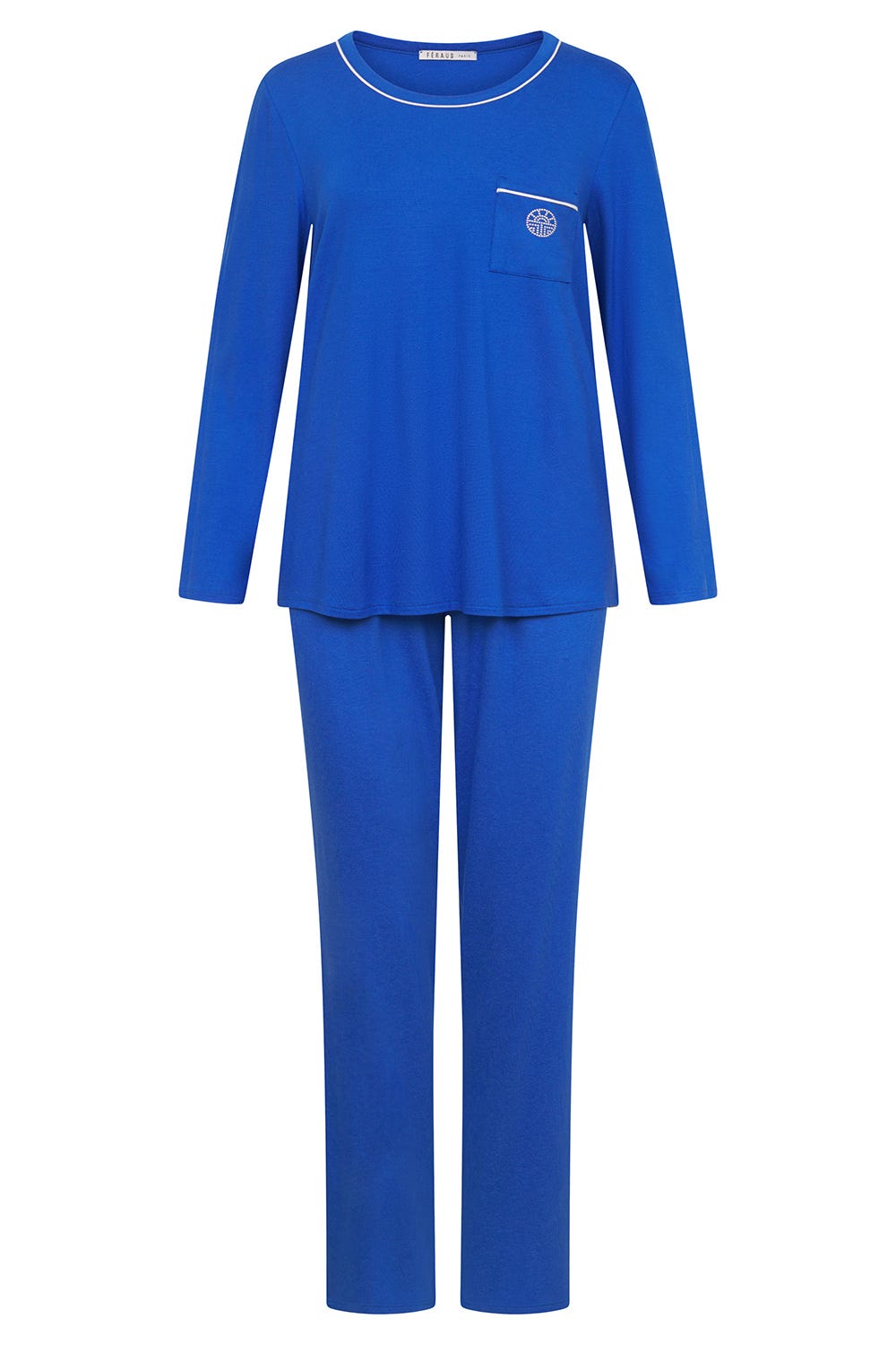 Hollowbild von Pyjama mit Kontrast-Paspeln 100% Baumwolle