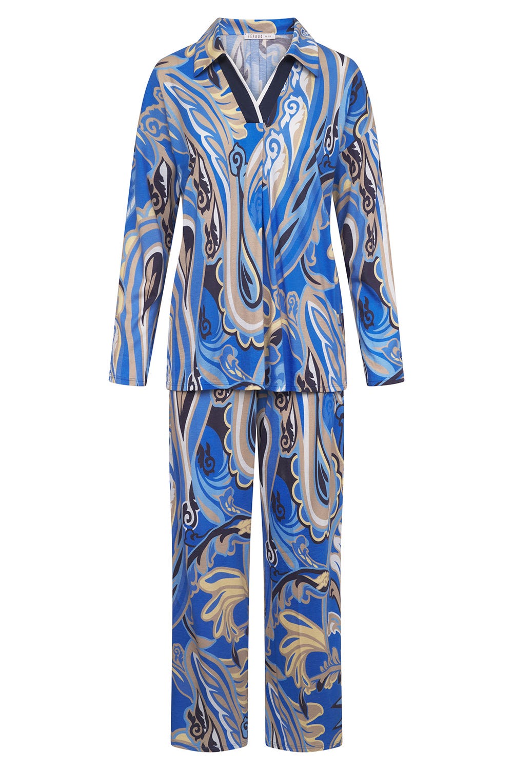 Hollowbild von Pyjama im modernen Paisley-Druck Baumwolle/Modal