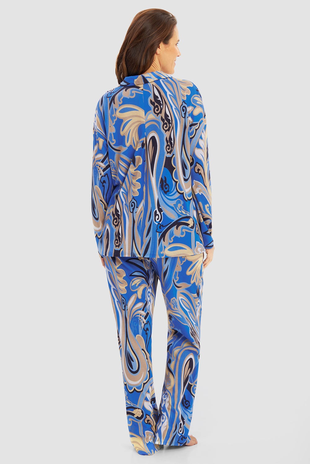 Rückansicht von Pyjama im modernen Paisley-Druck Baumwolle/Modal